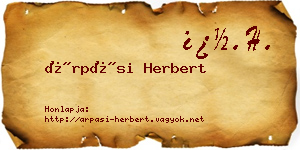 Árpási Herbert névjegykártya